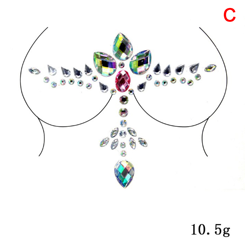 Acrylic Colorful Crystal Breas - Strapless Bra Adhesive ulasan dan harga